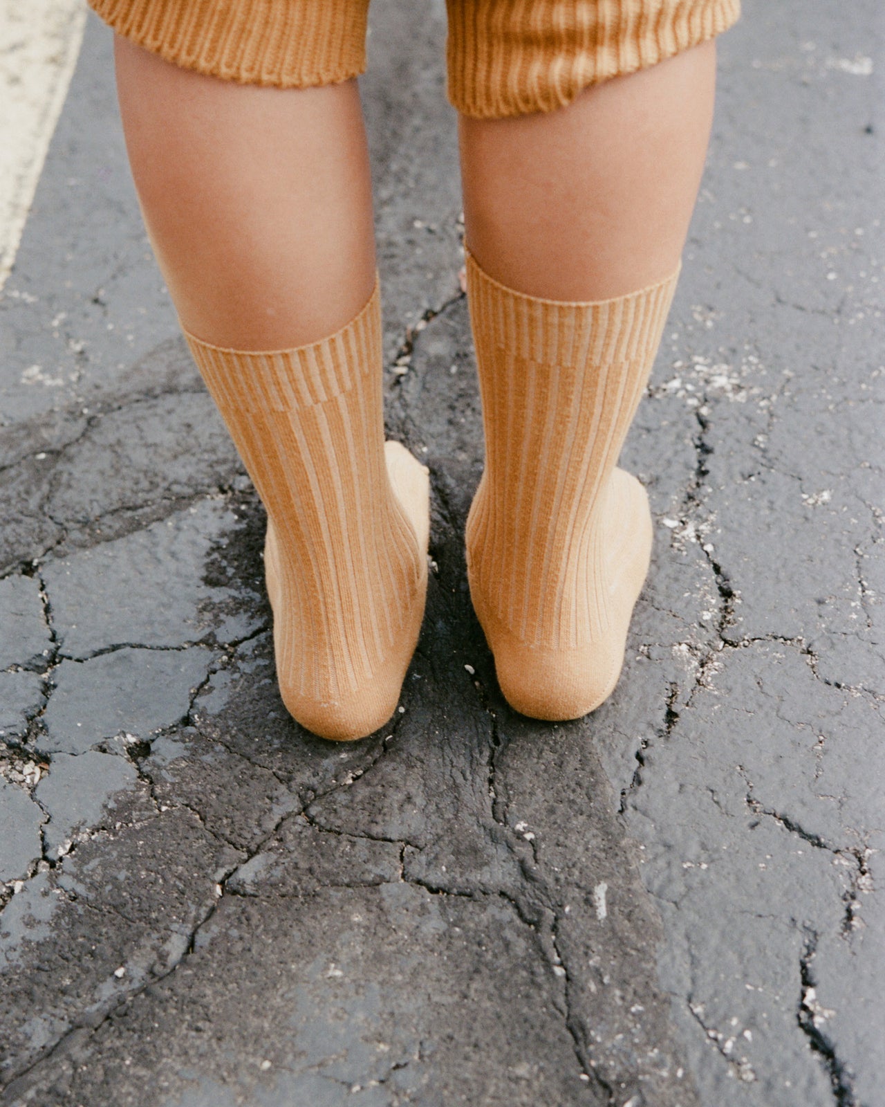 Rib Ankle Socks - Cotton Rib - Burnt Yellow - SU23
