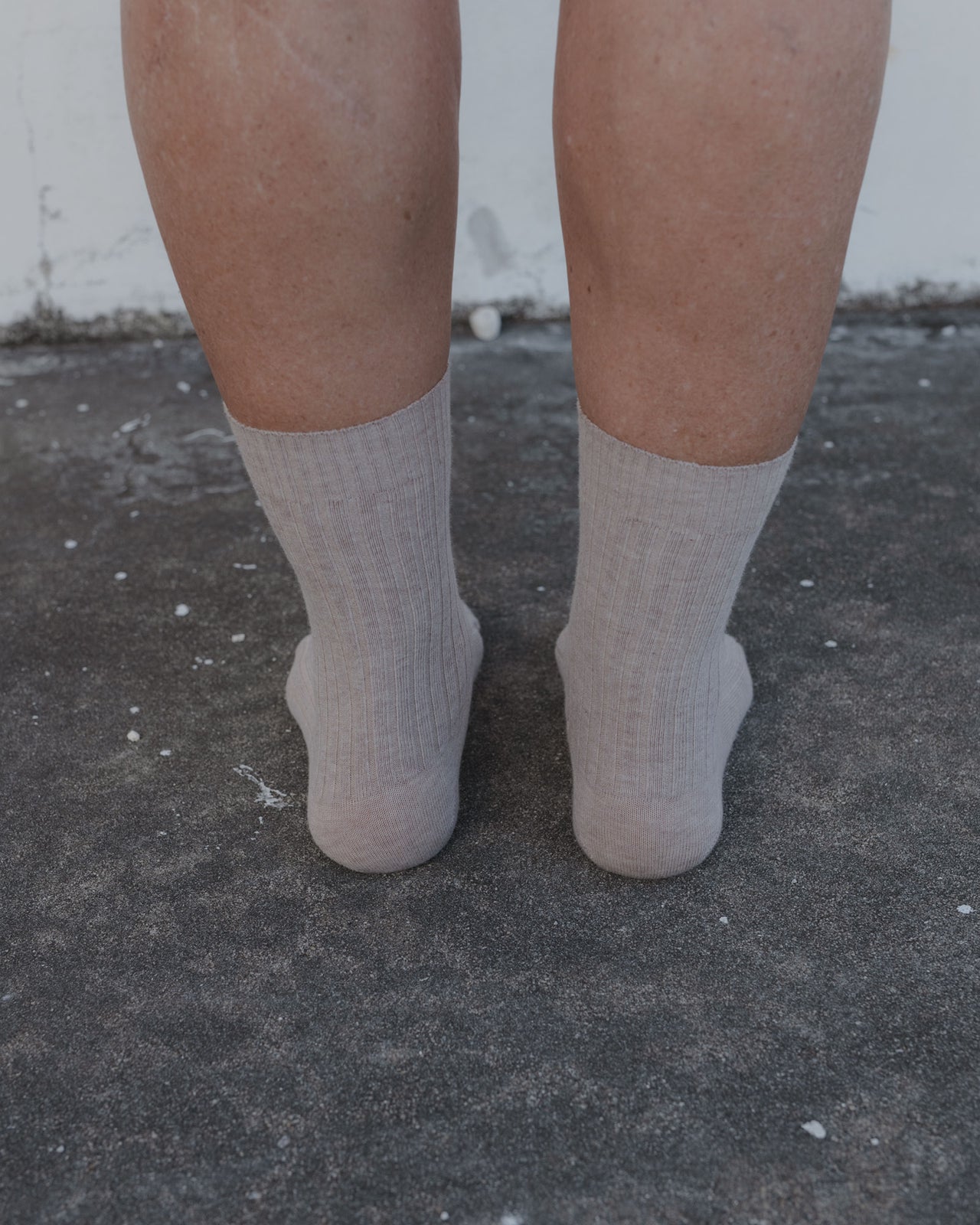 Rib Overankle Socks - Cotton Rib - Haptic