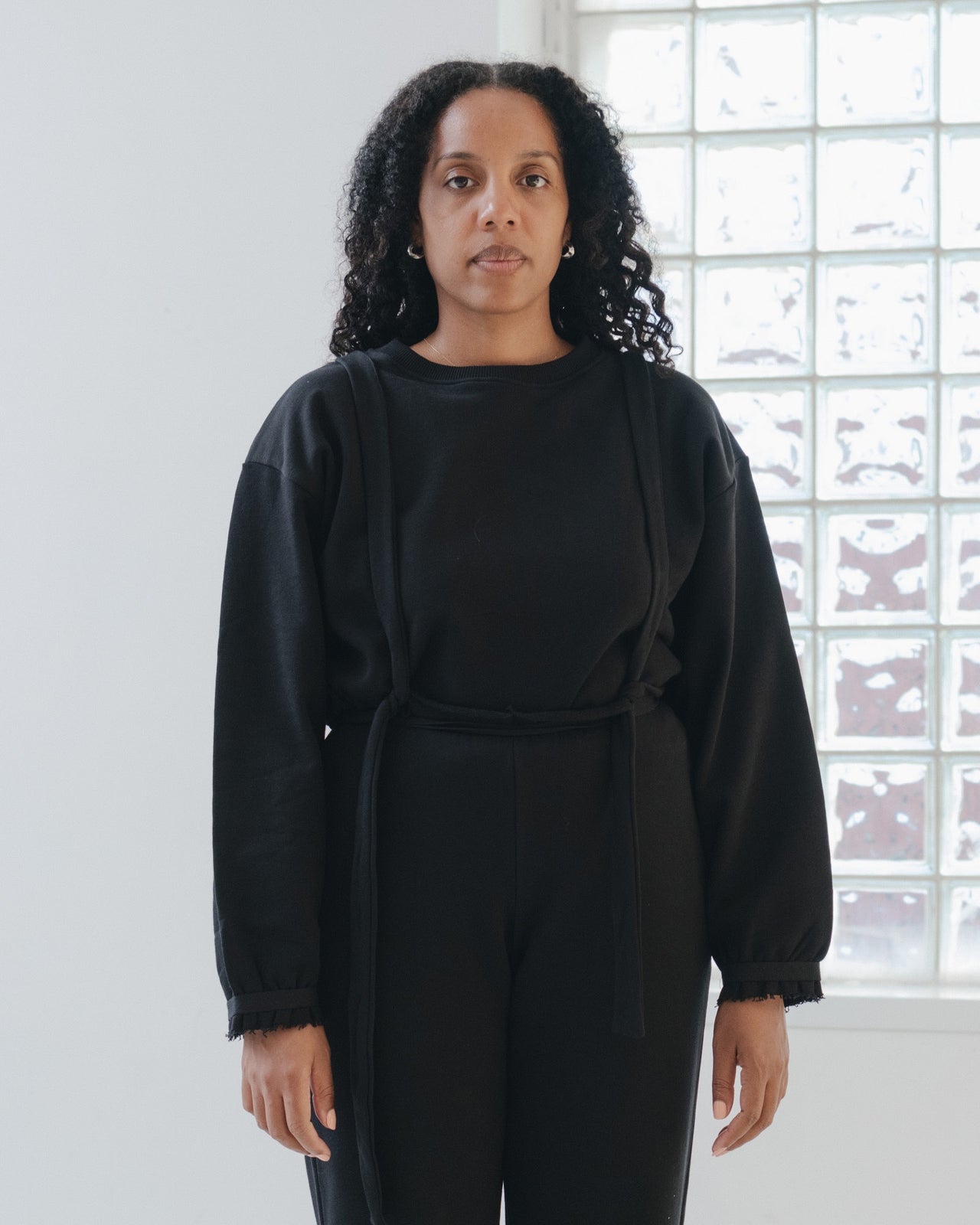 Route Sweatshirt - Organic Cotton Fleece - Black