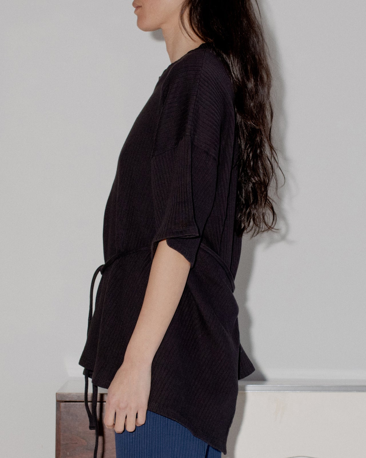 Shaw Tee Shirt - Fleece Rib - Black