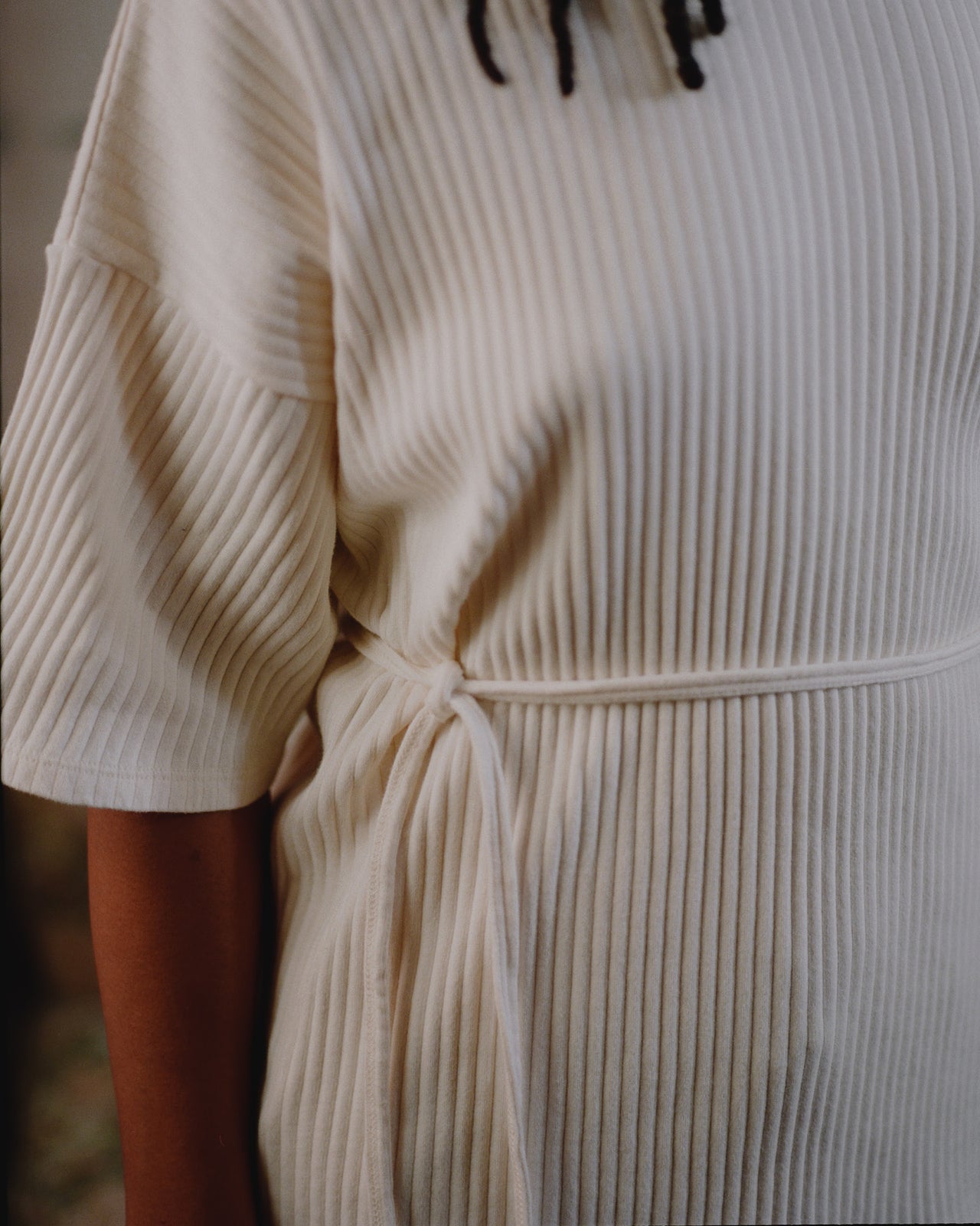 Shaw Tee Shirt - Fleece Rib - Off White