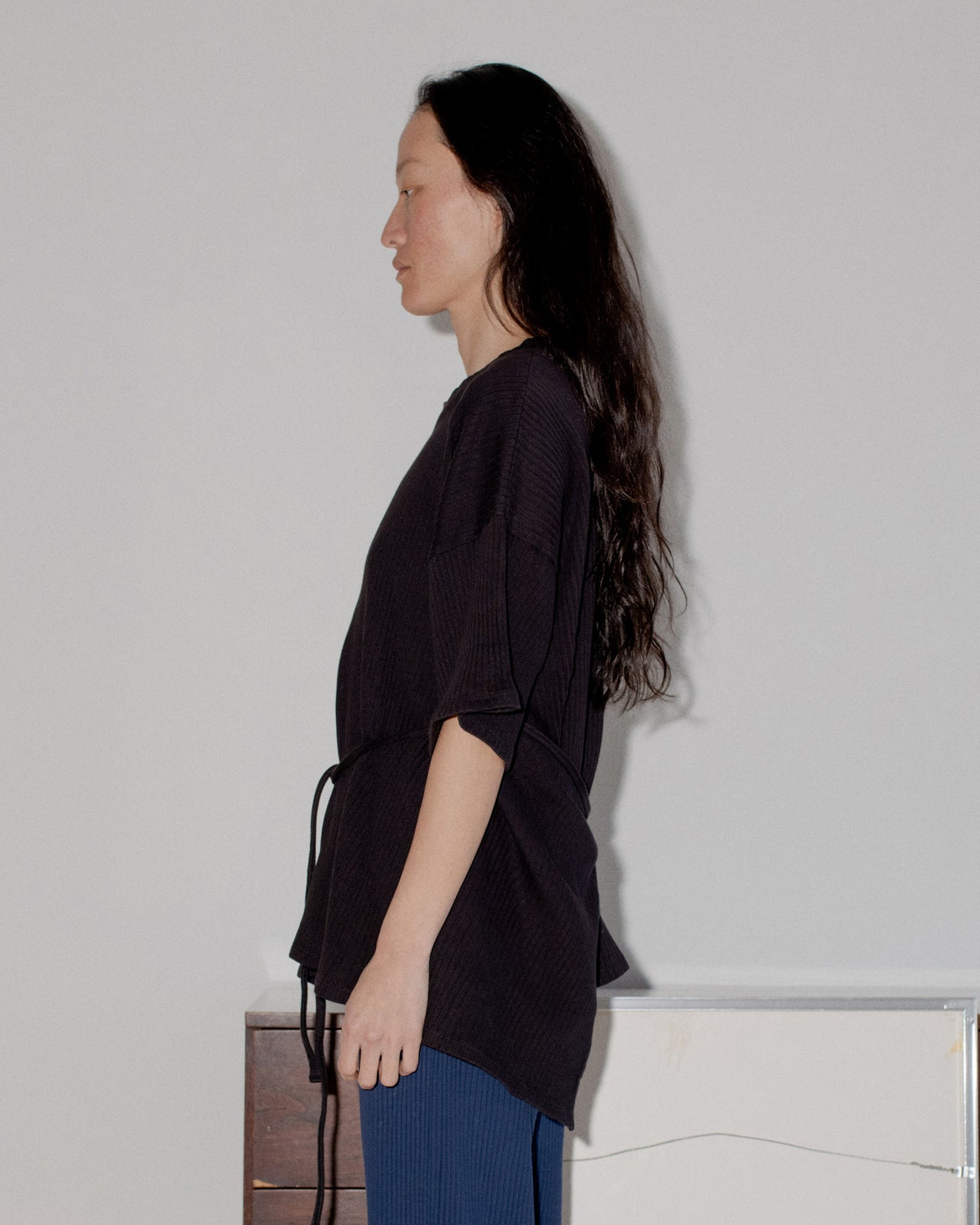 Shaw Tee Shirt - Fleece Rib - Black