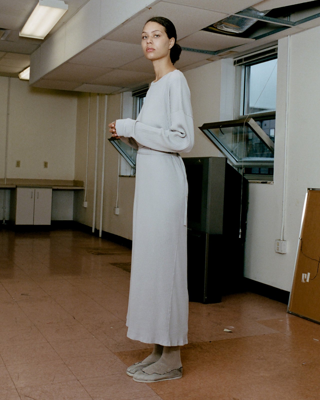 Shaw Kaftan - Rib Fleece - Grey Purple - SU22