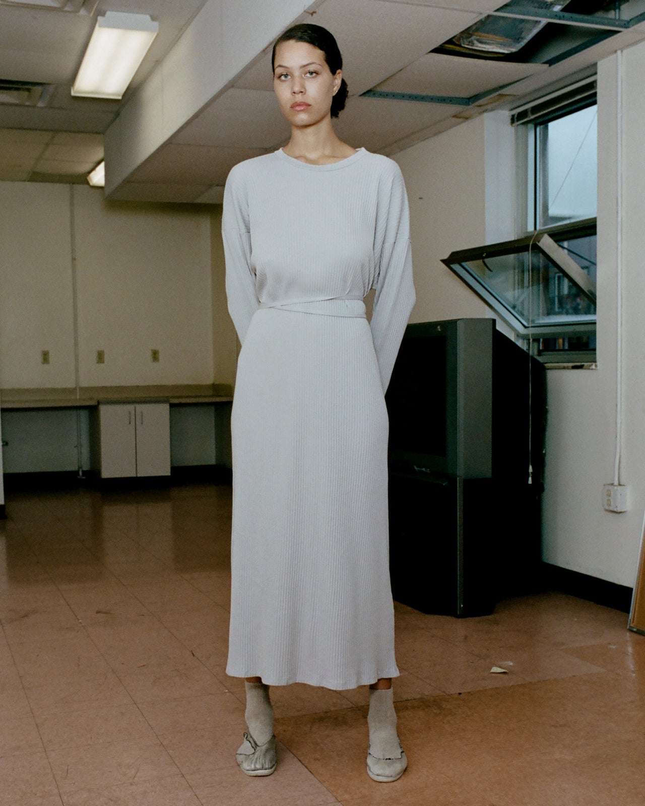 Shaw Kaftan - Rib Fleece - Grey Purple - SU22