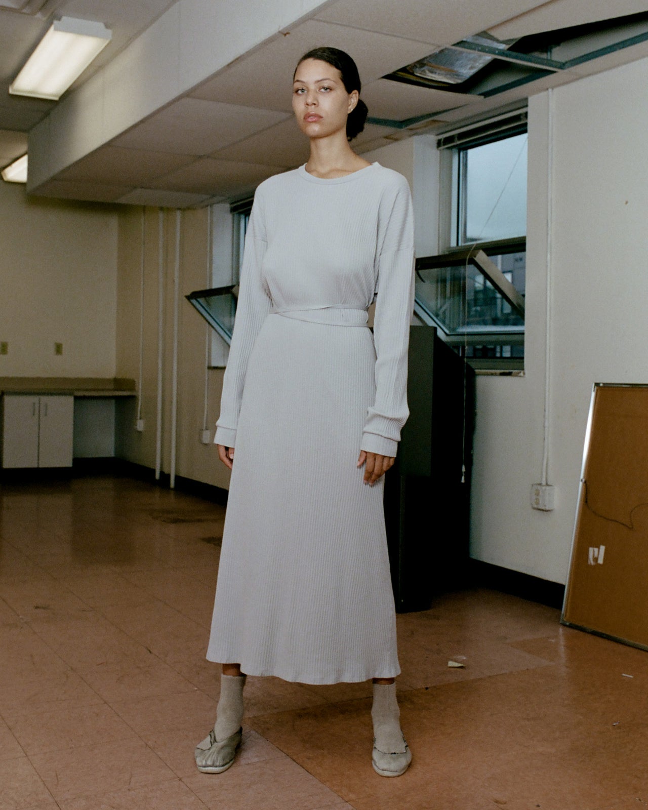 Shaw Kaftan - Rib Fleece - Grey Purple - SU22