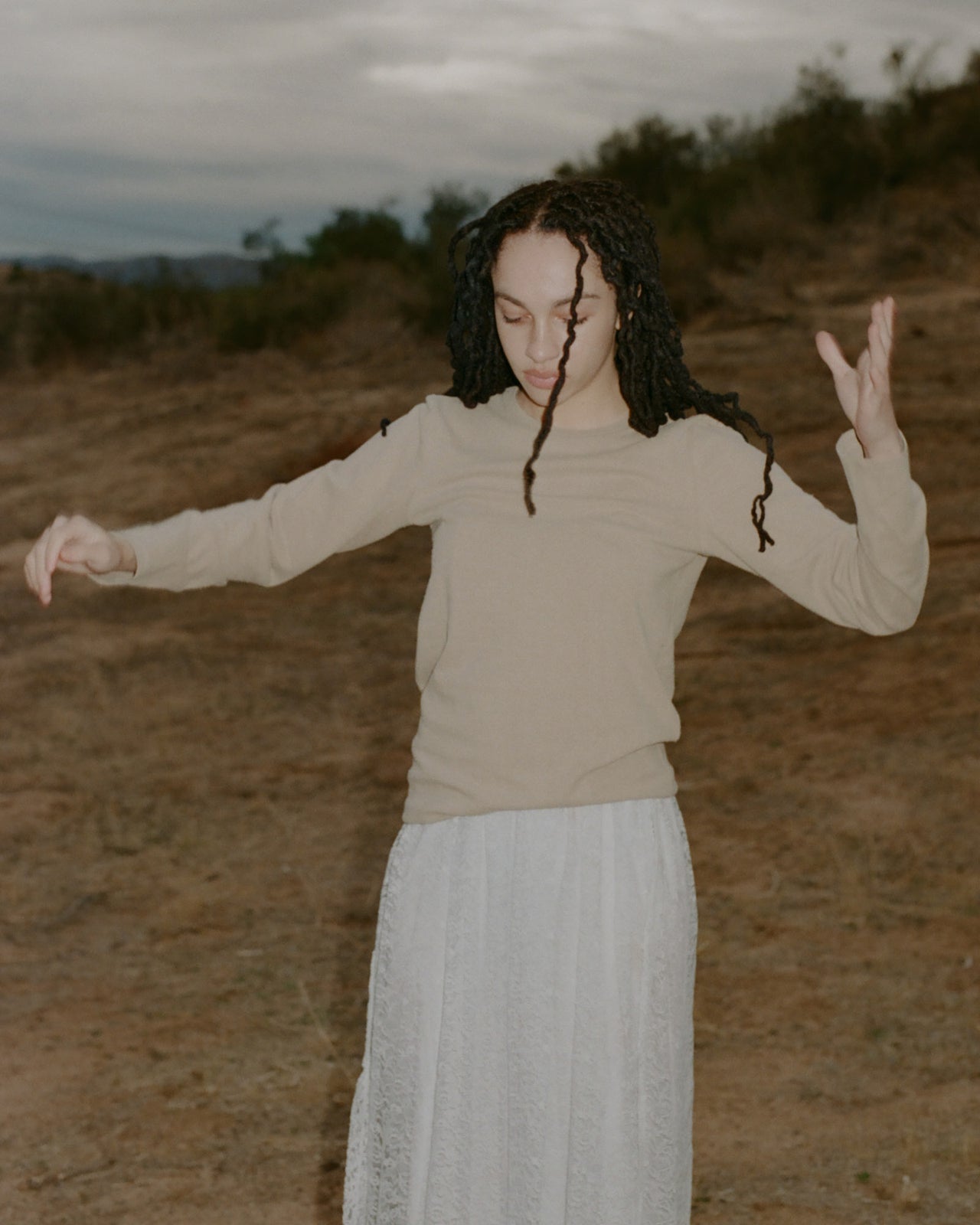 Silk Long Sleeve Tee - Wild Silk Jersey - Acacia Brown