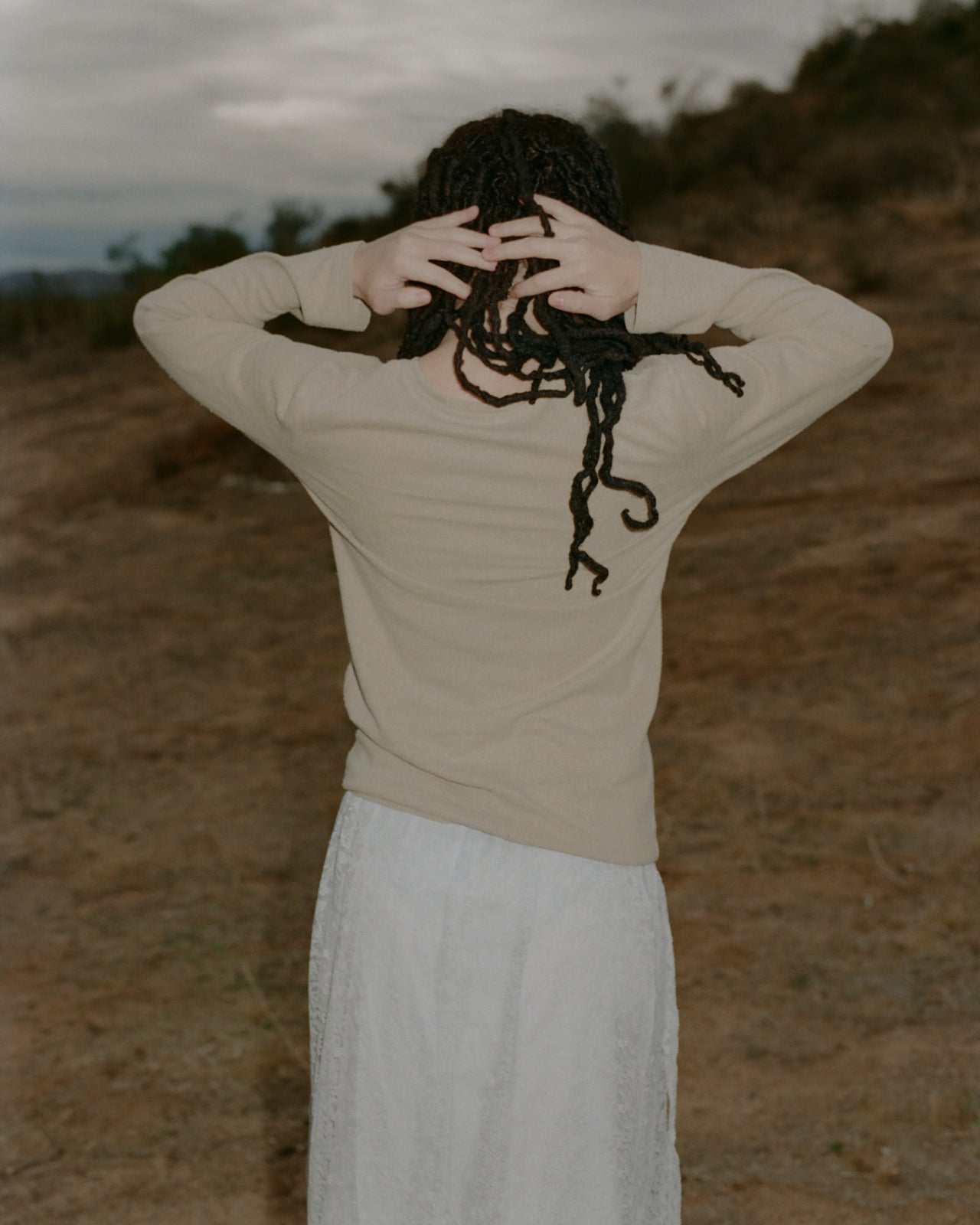 Silk Long Sleeve Tee - Wild Silk Jersey - Acacia Brown