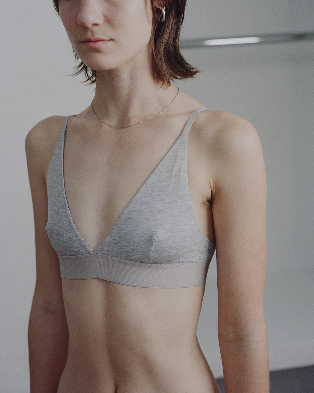 Triangle Bra - Bamboo Jersey - Grey Melange