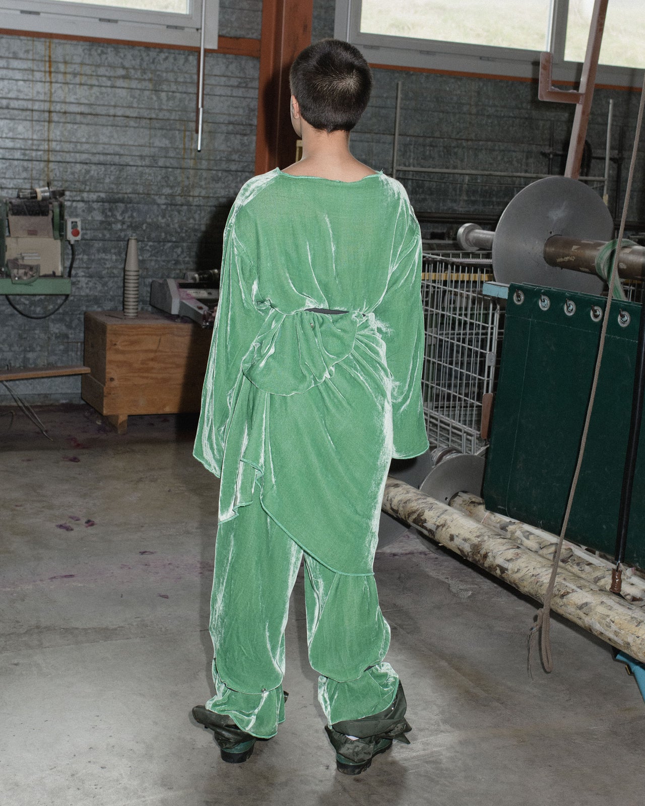 Unir Dress - Velvet Silk - Vella Green - WT22