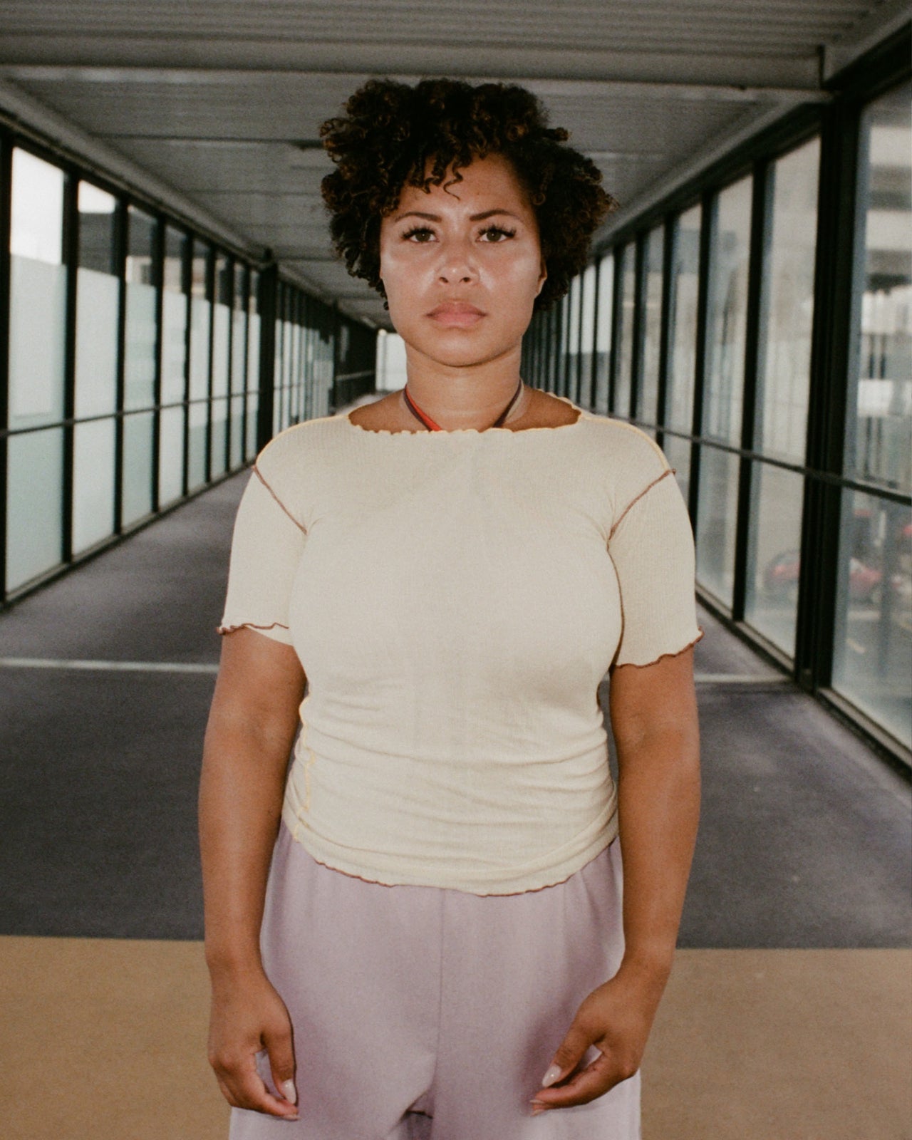 Vein Tee - Cotton Rib - Vegetal Dye - Mom Sand - SU23