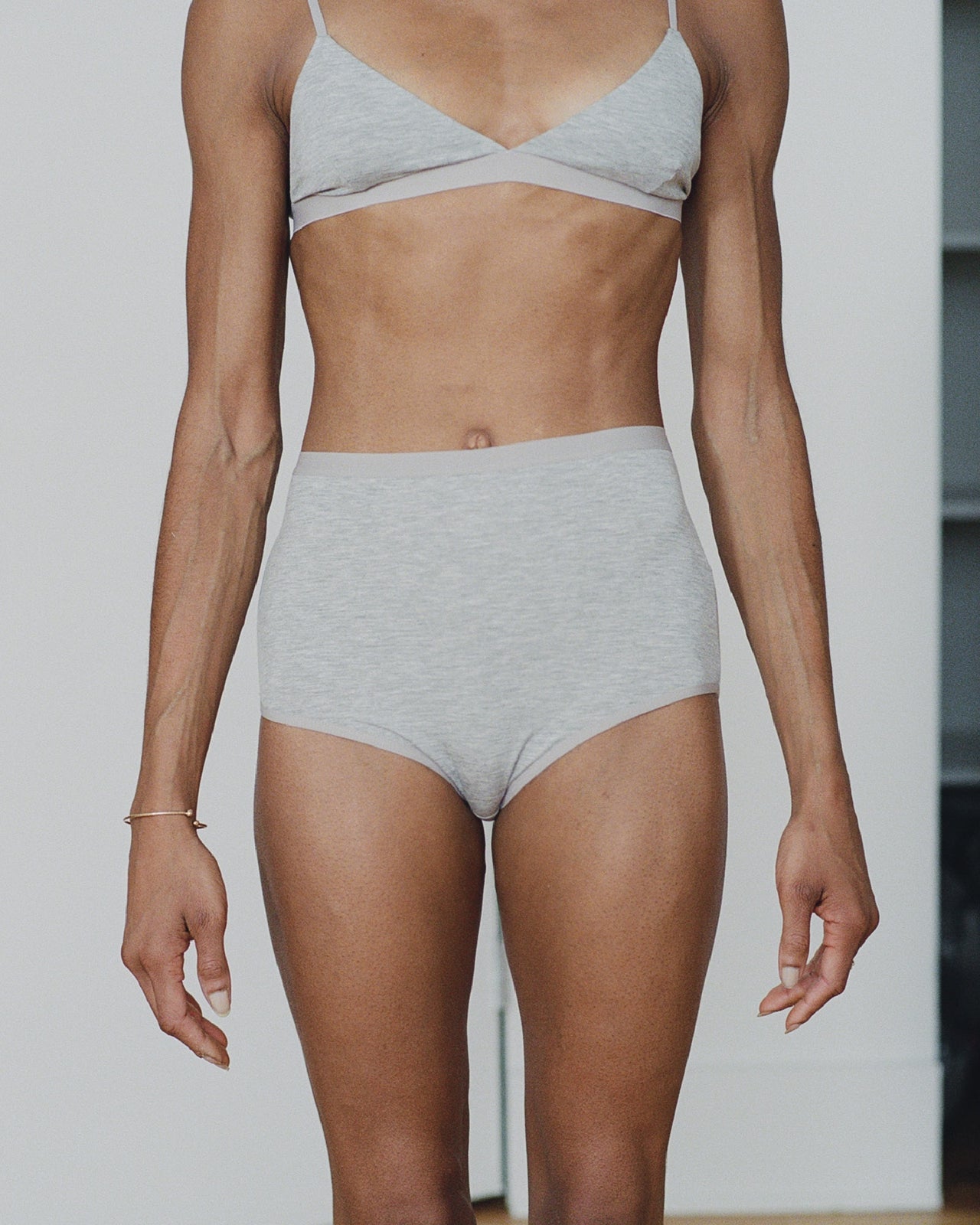 Highwaist Bell Pants - Bamboo Jersey - Grey Melange