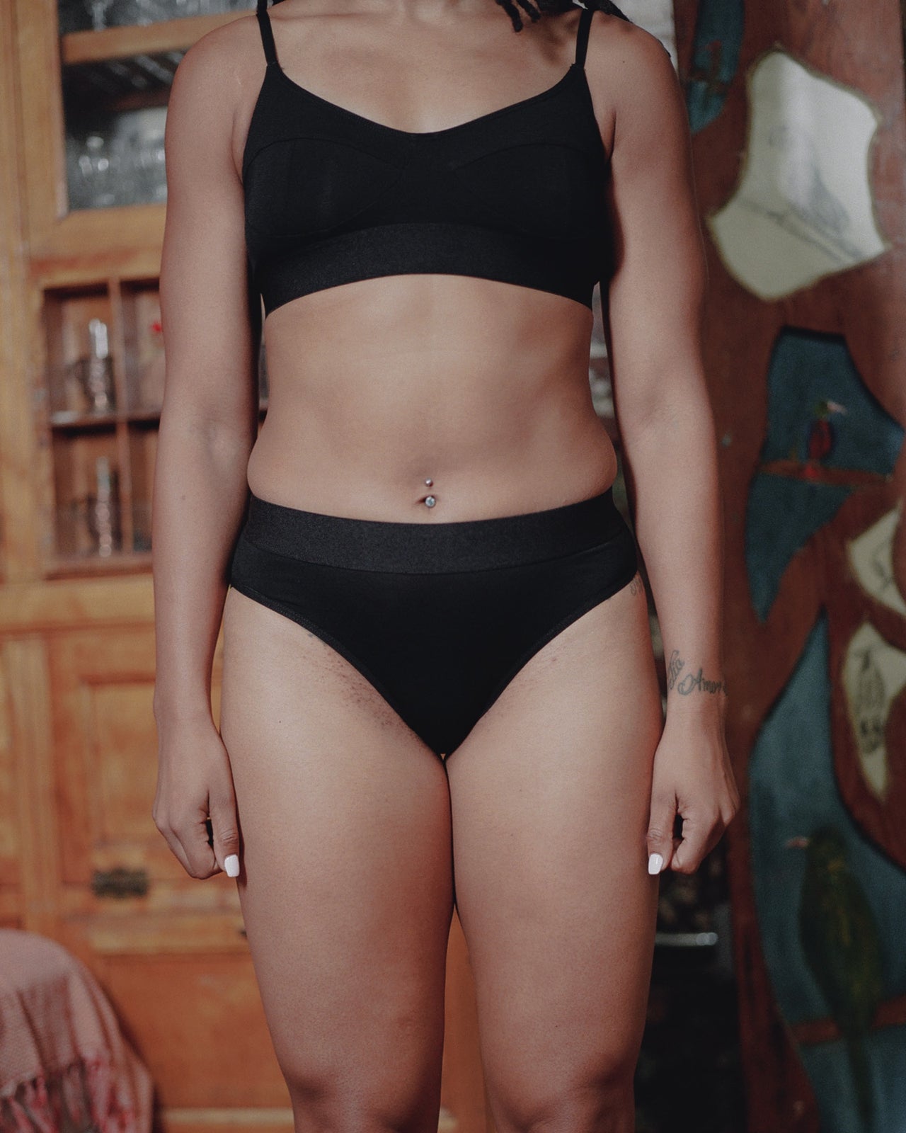 Elastic Bell Pants - Bamboo Jersey - Black