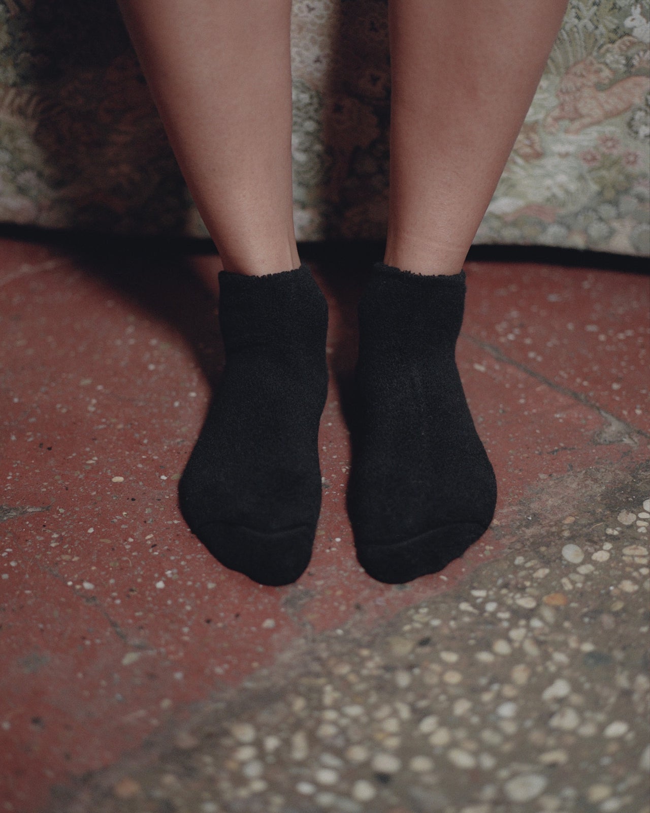 Buckle Ankle Socks - Longstaple Cotton - Black