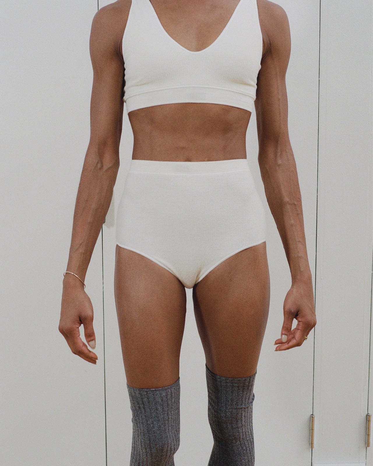 Aid Pants - Buckle Cotton Knit - Off White